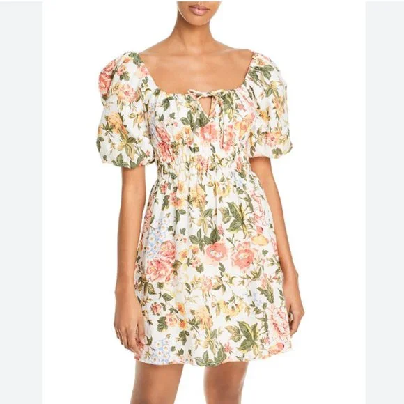 Faithfull The Brand Nikoleta Mini Dress Teatro Floral Print Size Small - Picture 1 of 4